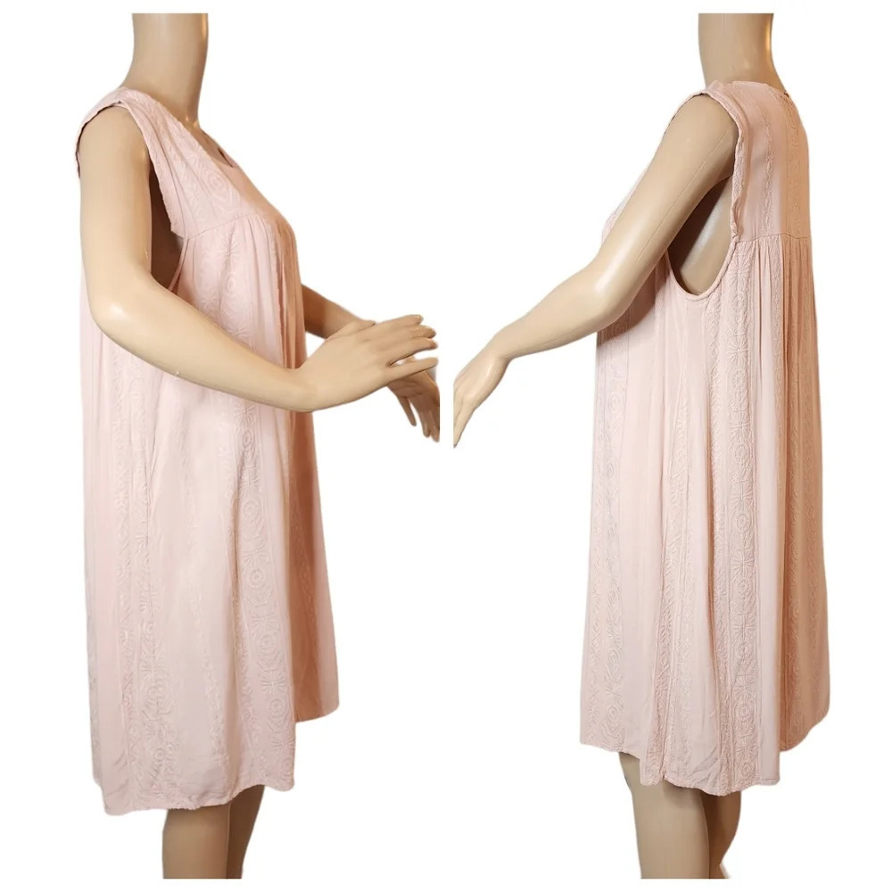 Knox Rose Pink embroidered sleeveless dress.  Size XL. Rayon. - Picture 8 of 16